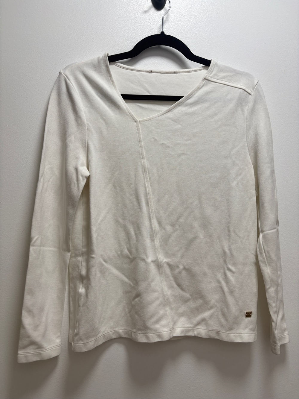 Purification Garcia Classic Women's Long Sleeve V-Neck Top -S -Quiet Luxury
